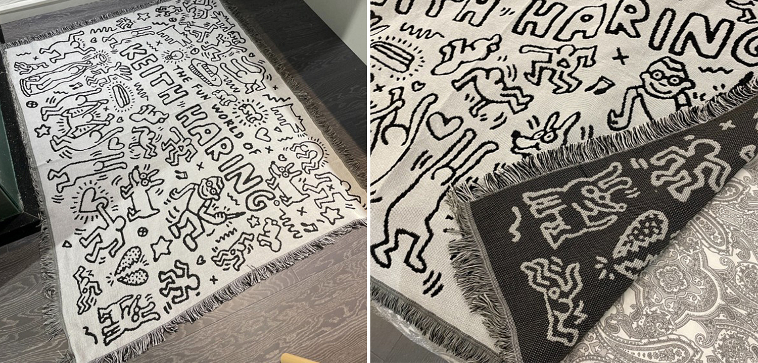 Покрывало граффити черно-белое Кит Харинг Keith Haring Bed Сover Покрывало граффити черно-белое Кит Харинг Keith Haring Bed Сover - Loft-Concept в Орле