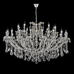 Люстра подвесная двухъярусная с 30-ю лампочками и прозрачными хрустальными подвесками на хромированном основании Crystal lamps варинант исполнения - 2 | Loft Concept в Орле