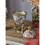 Шкатулка в форме яйца на величественных львах из фарфора с бронзовыми элементами Eden Garden варинант исполнения - 6 | Loft Concept в Орле