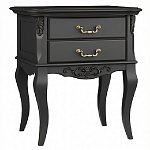 Тумба прикроватная черная из массива бука в стиле прованс Black Provence варинант исполнения - 3 | Loft Concept в Орле