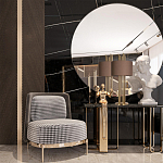 Настольная лампа с цилиндрическим абажуром из коричневой ткани и золотыми трубочками Brown Aura варинант исполнения - 4 | Loft Concept в Орле