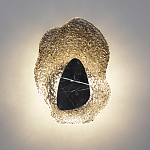 Бра с волнообразным стеклянным плафоном и вставкой из мрамора Liquid Stone варинант исполнения - 13 | Loft Concept в Орле