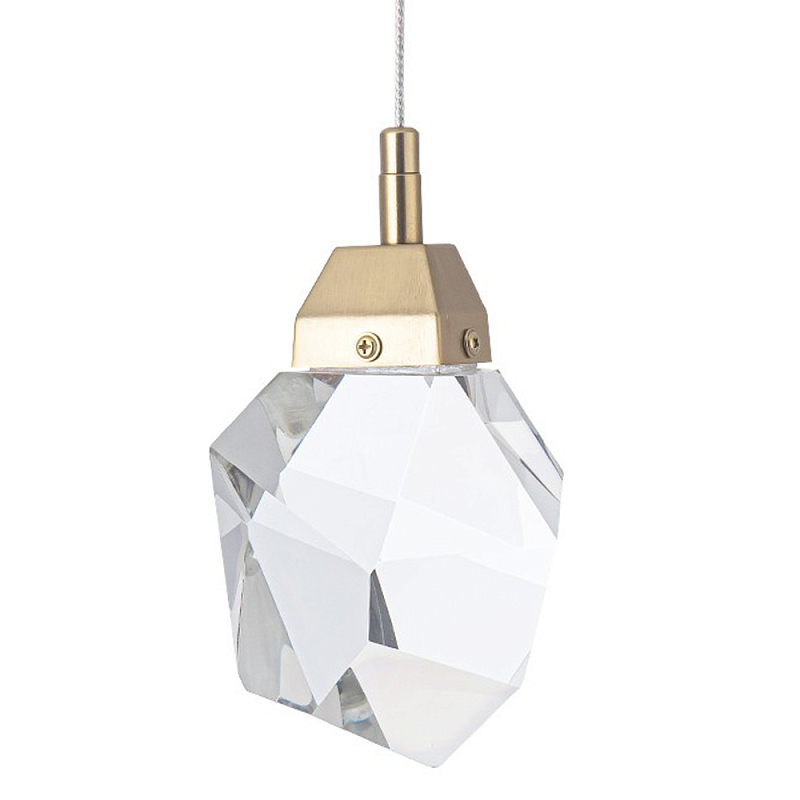 Подвесной светильник с хрустальным плафоном Esme Crystal Brass Hanging lamp Прозрачный Латунь Подвесной светильник с хрустальным плафоном Esme Crystal Brass Hanging lamp Прозрачный Латунь в Орле | Loft Concept