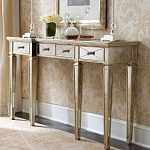 Консоль зеркальная в цвете шампань с 3-мя ящиками Hyaloid варинант исполнения - 1 | Loft Concept в Орле