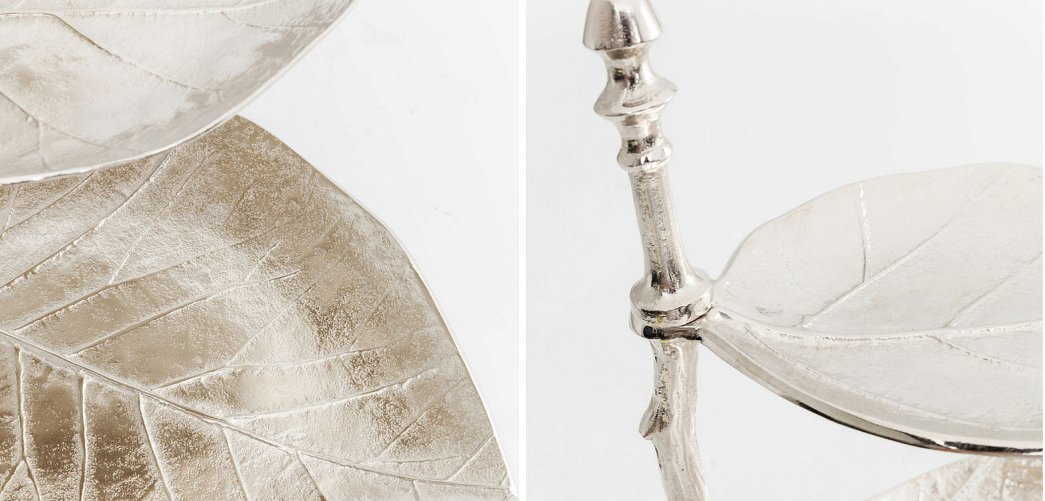 Блюдо трёхъярусное Chrome Leaves Блюдо трёхъярусное Chrome Leaves - Loft-Concept в Орле