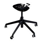 Стул с мягкой синей обивкой из велюра и подъемно-поворотным механизмом на черных колесиках Harper Blue варинант исполнения - 4 | Loft Concept в Орле