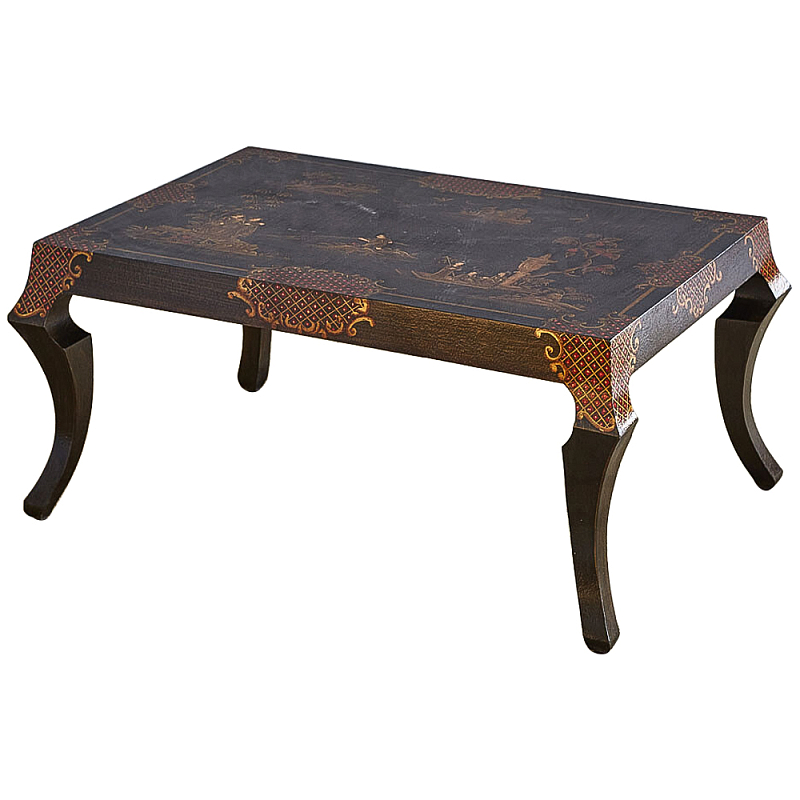 Кофейный стол в стиле Шинуазри ручная роспись Chinoiserie Collection Coffee Table Коричневый Красный Золотой в Орле | Loft Concept 