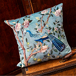 Подушка декоративная с изображением птицы в саду Chinoiserie Peacock in the Garden Cushion варинант исполнения - 2 | Loft Concept в Орле