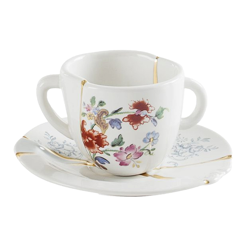 Кофейная пара Seletti Kintsugi Белый Золотой Мульти Кофейная пара Seletti Kintsugi Белый Золотой Мульти в Орле | Loft Concept