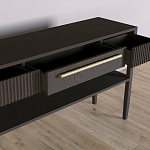 Дизайнерская Консоль с полкой и ящиком Primo Темный орех варинант исполнения - 7 | Loft Concept в Орле