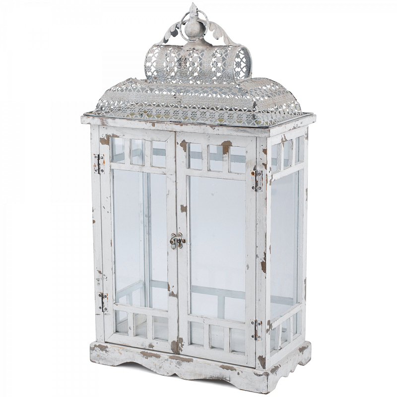 Подсвечник Provence Arbor Белый винтажная патина Прозрачное Стекло Подсвечник Provence Arbor Белый винтажная патина Прозрачное Стекло в Орле | Loft Concept