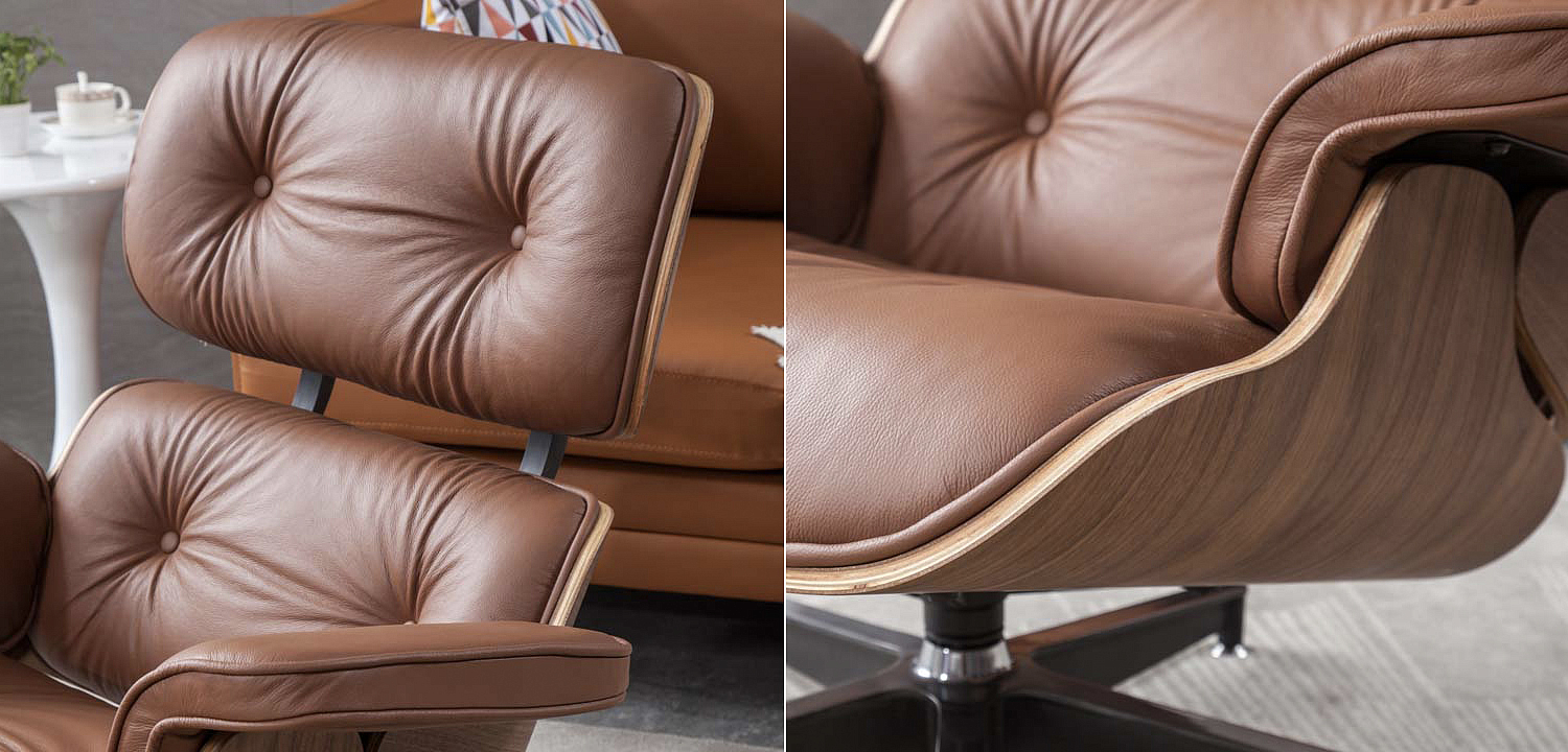 Кресло Eames Lounge Chair & Ottoman light brown Кресло Eames Lounge Chair & Ottoman light brown - Loft-Concept в Орле