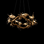 Люстра подвесная с прозрачными стеклянными птичками на ветвях Диаметр 80 см Serip Voa варинант исполнения - 8 | Loft Concept в Орле