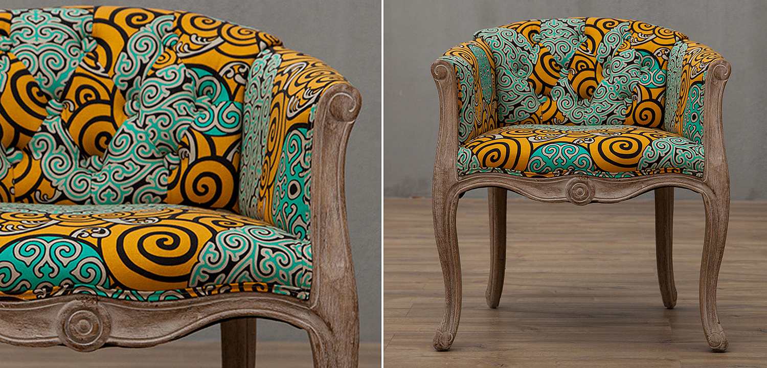 Кресло Yellow and Turquoise Ornament Chair Кресло Yellow and Turquoise Ornament Chair - Loft-Concept в Орле
