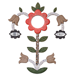 Зеркало-цветок из картона в русском стиле варинант исполнения - 1 | Loft Concept в Орле