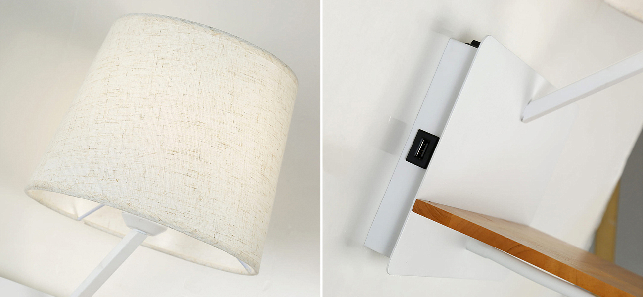Бра с абажуром и гибким спотом Trumpet Wall White USB Бра с абажуром и гибким спотом Trumpet Wall White USB - Loft-Concept в Орле