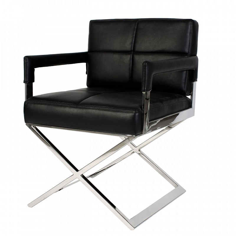 Кресло Eichholtz Desk Chair Cross Черный Нержавеющая сталь Кресло Eichholtz Desk Chair Cross Черный Нержавеющая сталь в Орле | Loft Concept