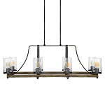 Люстра подвесная с восемью прозрачными стеклянными цилиндрическими плафонами в стиле лофт Feiss варинант исполнения - 1 | Loft Concept в Орле