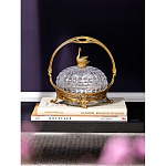 Конфетница из прозрачного рельефного стекла с ручкой и фигуркой лебедя Eden Garden варинант исполнения - 4 | Loft Concept в Орле