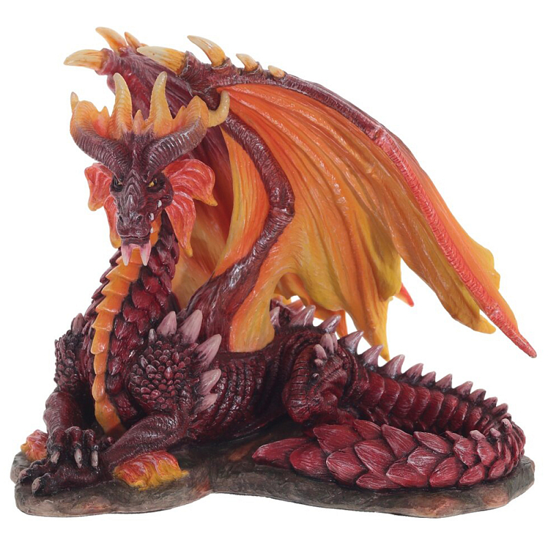 Декоративная статуэтка Дракон Красный Red Dragon with Orange Wings Statuette Красный Оранжевый в Орле | Loft Concept 
