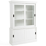 Витрина с раздвижными дверцами Wells Glass Showcase White варинант исполнения - 3 | Loft Concept в Орле