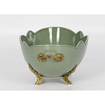 Чаша зеленого цвета из фарфора с волнообразным краем Eden Garden porcelain and bronze варинант исполнения - 2 | Loft Concept в Орле