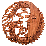 Панно из дерева дракон и луна Panel With Animals варинант исполнения - 1 | Loft Concept в Орле