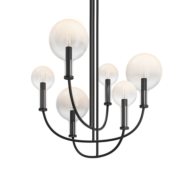 Люстра подвесная Status E14x6 Черный Прозрачное Стекло в Орле | Loft Concept 