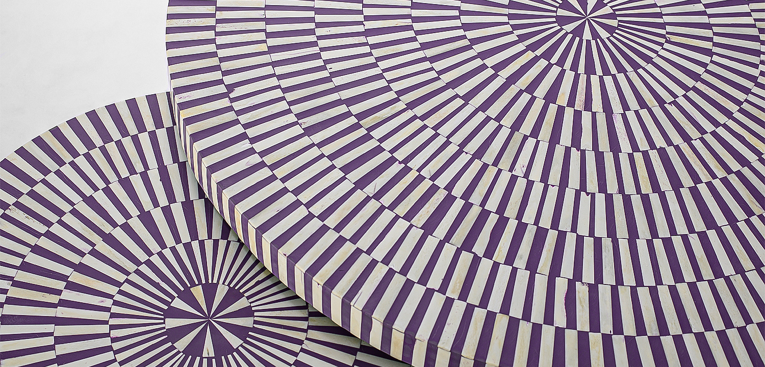 Комплект столиков Bone Inlay Round Violet Комплект столиков Bone Inlay Round Violet - Loft-Concept в Орле