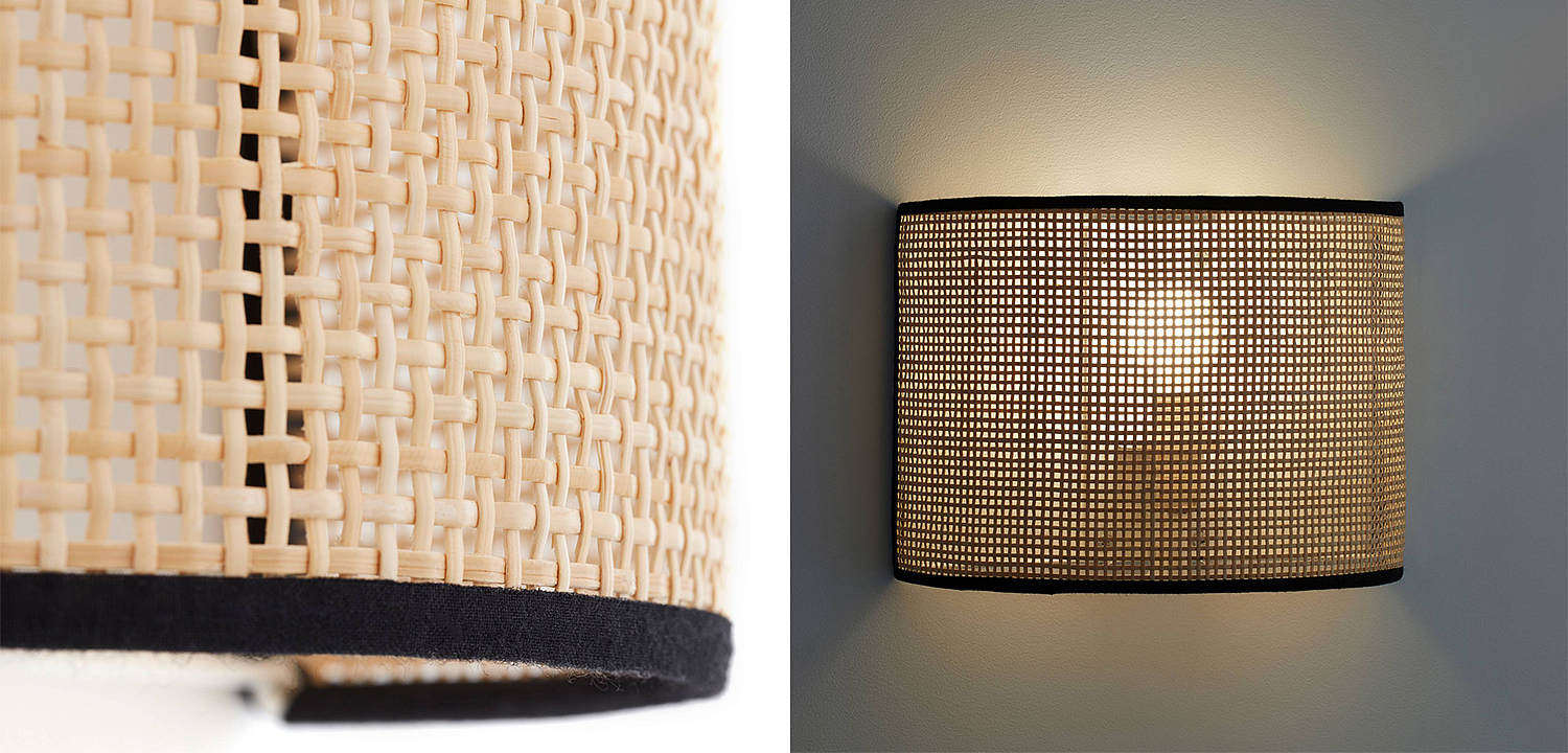 Бра Ottar Wicker Bamboo Cane beige black Бра Ottar Wicker Bamboo Cane beige black - Loft-Concept в Орле