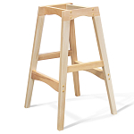 Барный стул со спинкой на 4-х деревянных ножках Оранжевый Велюр Ava Charm варинант исполнения - 4 | Loft Concept в Орле