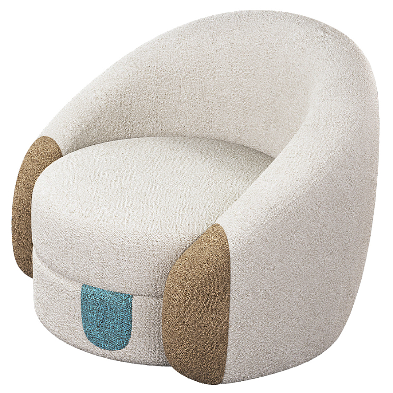 Дизайнерское Кресло Undina Молочный Песочный Голубой в Орле | Loft Concept 