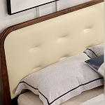 Кровать двуспальная с каркасом из дерева и мягким изголовьем Moon Walnut Bed варинант исполнения - 3 | Loft Concept в Орле