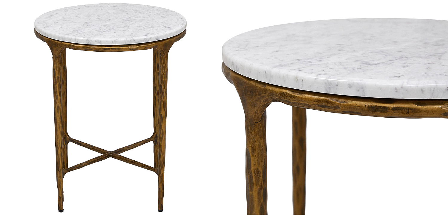 Приставной стол круглый с мраморной столешницей Randy Marble Round Coffee Table Приставной стол круглый с мраморной столешницей Randy Marble Round Coffee Table - Loft-Concept в Орле