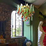 Люстра стеклянная с зелеными лепестками Green Leaf Fall варинант исполнения - 5 | Loft Concept в Орле