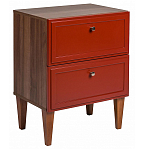 Тумба прикроватная красная из массива бука с 2-мя ящиками Wenge Light варинант исполнения - 1 | Loft Concept в Орле