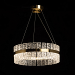 Люстра круглая золотого цвета с прозрачными рельефными стеклянными вставками Textured Glass Chandelier варинант исполнения - 3 | Loft Concept в Орле