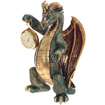 Часы в виде дракона Green Dragon Gold Mask with Clock варинант исполнения - 1 | Loft Concept в Орле