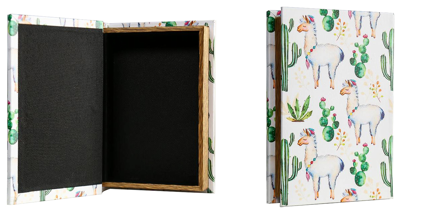 Шкатулка-книга Funny Llama and Cactus Mirror Book Box Шкатулка-книга Funny Llama and Cactus Mirror Book Box - Loft-Concept в Орле