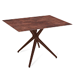 Стол обеденный с коричневой прямоугольной столешницей из керамики на четырех пластиковых ножках Brown Ceramics варинант исполнения - 1 | Loft Concept в Орле