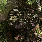 Круглый журнальный столик со столешницей из эпоксидной смолы Epoxy Resin Flowers Coffee Table варинант исполнения - 7 | Loft Concept в Орле