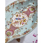 Блюдо овальное из голубого фарфора с ручками в виде бабочек и цветочным рисунком Blue Garden варинант исполнения - 8 | Loft Concept в Орле