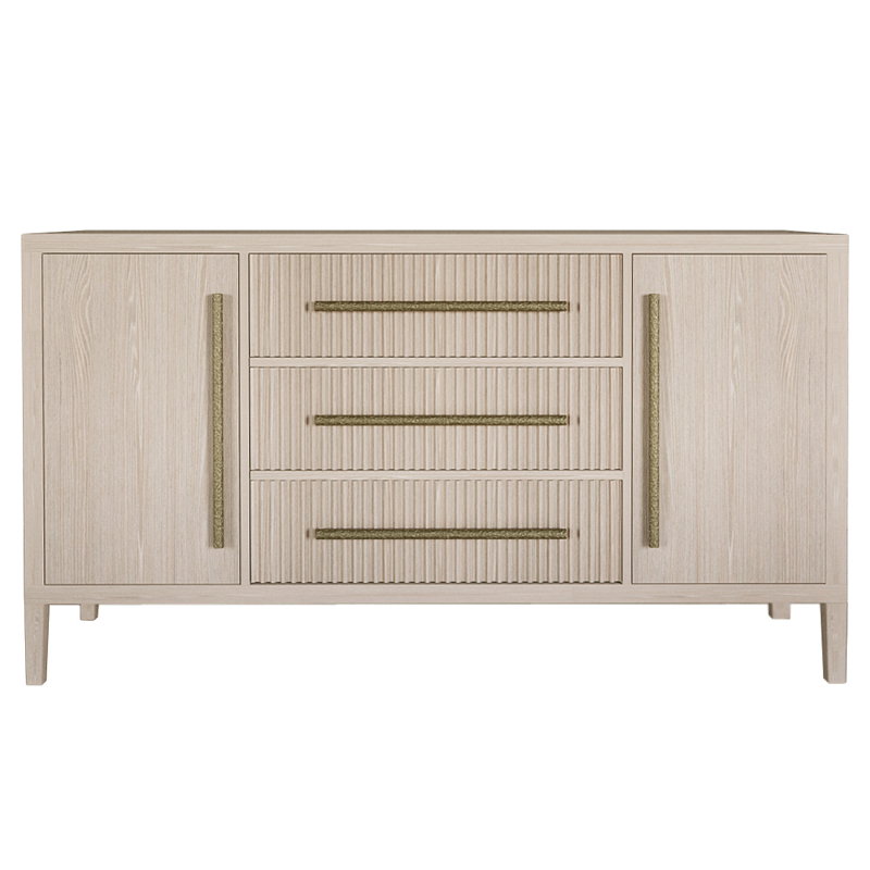 Буфет Primo с тремя ящиками и двумя фасадами Светлый дуб Древесина Золотой в Орле | Loft Concept 