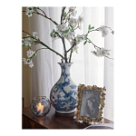 Ваза с мотивами цветущего сада с попугаями Blue Vase Inspired by Nature варинант исполнения - 7 | Loft Concept в Орле