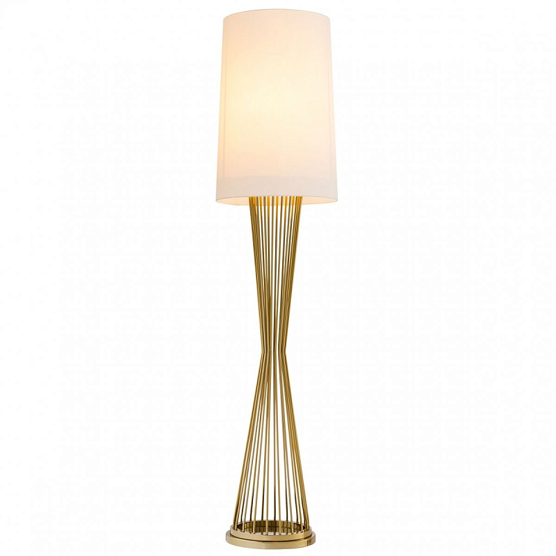 Торшер Eichholtz Floor Lamp Holmes Белый Глянцевое золото Торшер Eichholtz Floor Lamp Holmes Белый Глянцевое золото в Орле | Loft Concept
