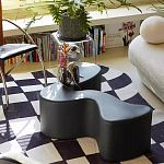 Дизайнерский журнальный стол чёрный изогнутой формы Alefy варинант исполнения - 1 | Loft Concept в Орле