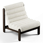 Кресло с деревянным каркасом и обивкой из белой ткани букле Medieval Furniture варинант исполнения - 1 | Loft Concept в Орле