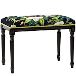 Банкетка из натурального бука черная с изображением птиц и цветов Blooming Birds2 варинант исполнения - 1 | Loft Concept в Орле