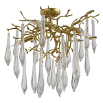 Люстра потолочная с прозрачными стеклянными подвесками в форме капель Droplet Chandelier варинант исполнения - 2 | Loft Concept в Орле