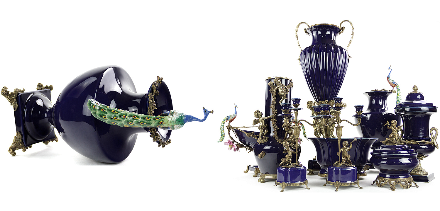 Ваза Selenia Blue Vase Peacock Ваза Selenia Blue Vase Peacock - Loft-Concept в Орле